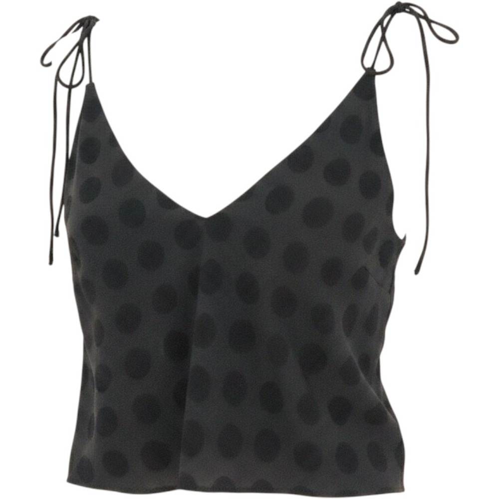 Victoria's Secret Polka Dot Camisole Tie Strap Womens Size M Black Y2K Layering